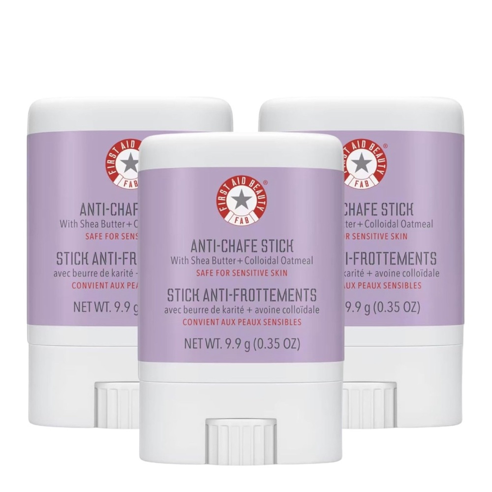 3X First Aid Beauty FAB Anti Chafe Stick Shea Butter Colloidal Oatmeal New